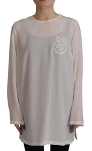 Blusa Mujer Dolce&Gabbana Blanca 100 % Seda Bordada Prenda para el torso Informal de gran tamaño IT 40 - Imagen 1 de 6