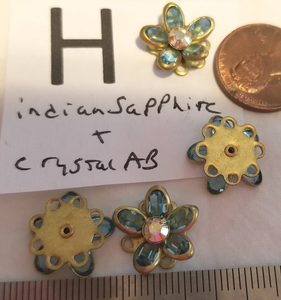 Conector de costura de 4 canales Swarovski 15 mm flor latón hallazgos de joyería 902 Foto 1 de 1