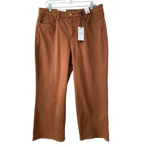 Judy Blue Camel Tummy Control Top High Rise Wide Leg Crop Jeans Size 18W Stretch - Picture 1 of 12