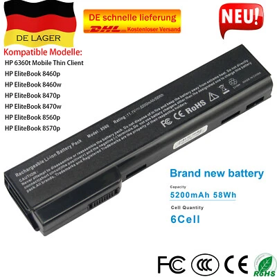 Laptop Akku für HP ProBook 6560b 6570b 6460b 628666-001 628668-001 HSTNN-LB2I - Bild 1 von 4