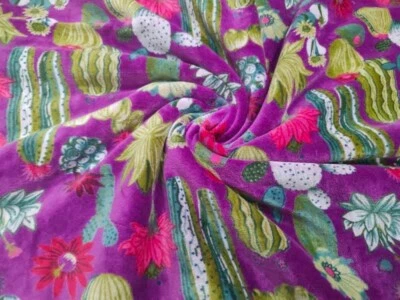 5 Yard Luxury Purple  Soft Velvet Fabric Indian Dress Sewing Upholstery Fabric - Image 1 of 4