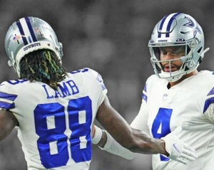 Dallas Cowboys DAK PRESCOTT and CEEDEE LAMB Glossy 8x10 Photo Spotlight Poster - Picture 1 of 1