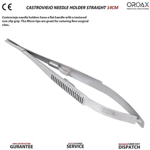 Portaagujas Castroviejo 14 cm Olsen Hegar Quirúrgico veterinario dentale OROAX - Foto 1 di 3