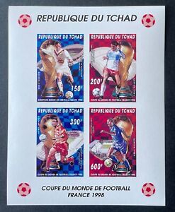 Stamps Sheetlet Football Worldcup France 98 Chad Imperf. 