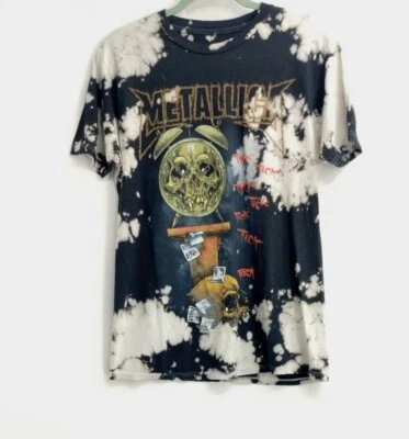 Metallica T-shirt Small Death Is Pain Graphic Tie Dye Black Tick Tock Clock  - Image 1 of 4