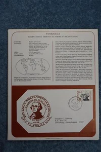 1975 Tributes to America's Bicentennial Souvenir Card - Venezuela - Picture 1 of 1