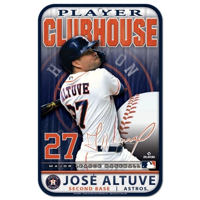 JOSE ALTUVE HOUSTON ASTROS 11"X17" PLASTIC SIGN DURABLE POSTER MLB LICENSED - Image 1 of 1