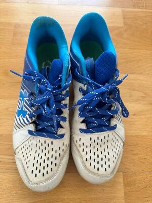 Under Armour Leadoff Low Rubber Molded Baseball Cleats Blue White Men's Size 6.5 - Image 1 of 4