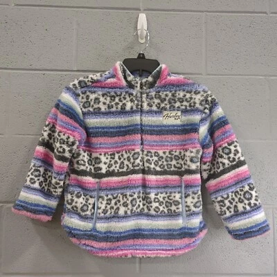 Chaqueta Sherpa Hurley Niñas Talla Mediana (7/8) Cuarto Cremallera Malvavisco H3-1 Foto 1 de 4