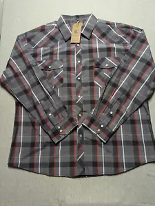 Coevals Club Western Button Down Mens 2XL Pearl Snap Plaid Long Sleeve Shirt XXL - Picture 1 of 12