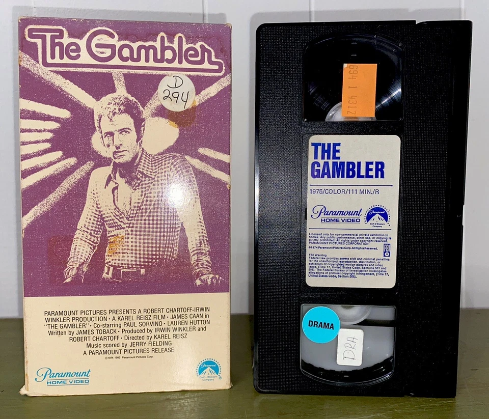 The Gambler VHS 1975 James Caan Paramount Rare OOP HTF Vintage VHS Tape Scarce - Image 1 of 4