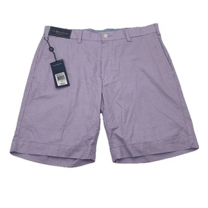 Polo Ralph Lauren Golf Shorts Mens 32 Purple Gingham Chino Preppy Straight Fit - Picture 1 of 7