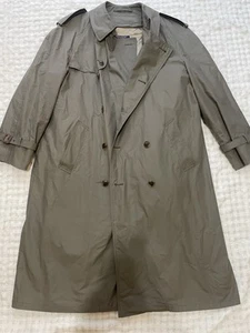 Vintage Brooks Brothers Men’s Xl Trench Coat Beige Fleece Lined With Belt - Picture 1 of 5