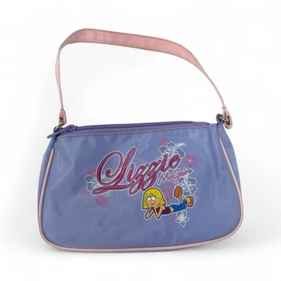 VTG Lizzie McGuire Shoulder Purse Embroidered Y2K Zipper Disney Satin Periwinkle - Image 1 of 4