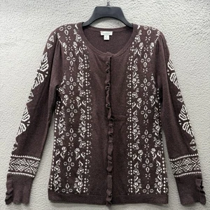 Cárdigan Suéter Sundance Mezcla Lana Cremallera Completa Vino Borgoña Floral Para Mujer’s M - Imagen 1 de 9