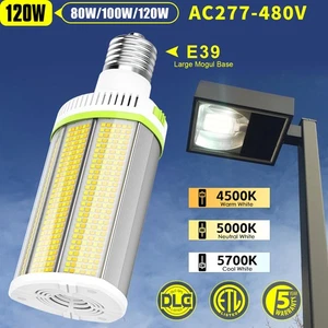 80W~120W LED Corn Light Shoebox Canopy Enclosed Fixture Replacing Lamp 277-480V - Picture 1 of 13