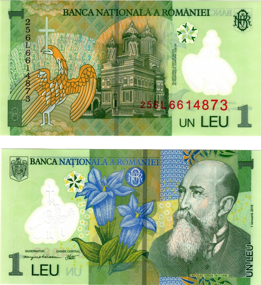2025 Romania 1 Leu Polymer Banknote P117 UNC - Image 1 of 1