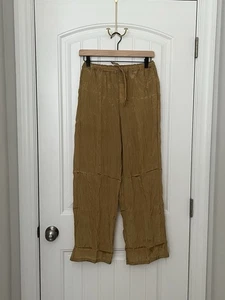 J.Crew NWT Women’s XS Soleil Crinkled Honey Brown Pants $148 - Picture 1 of 7