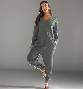 Mameluco holgado manga larga gris grande de algodón Johnnie NATURAL LIFE para mujer - Imagen 1 de 15