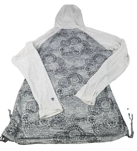 KUHL Burnout Hoodie Shirt Women XL Black White Pullover Coverup Thumb Holes - Picture 1 of 13