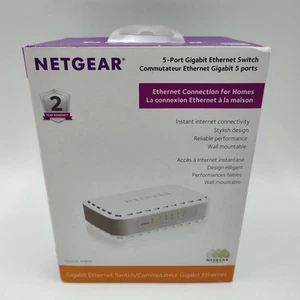 NETGEAR GS605v5 5-Port Gigabit Ethernet Switch,  for home or office, NEW IN BOX - Picture 1 of 5