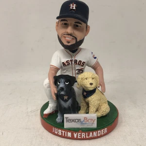 Houston Astros Justin Verlander & Dogs Norman and Bosco Bobblehead - Picture 1 of 6