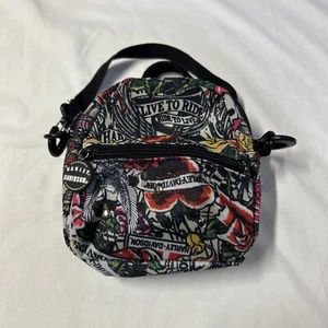 Harley Davidson Tattoo Print Mini Backpack Crossbody Belt Bag H3 - Picture 1 of 11