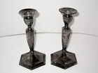 2-Matching Vintage Forbes S.P. # 807 8" Silver-Plate Candle Holders/Very Nice !