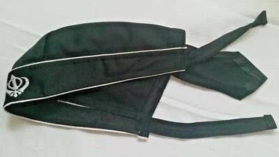 ONLINESIKHSTORE Sikh punjabi turban patka pathka khanda bandana head wrap black colour singh