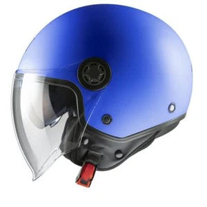 Casco Jet Mph One Blu Opaco Con Doppia Visiera Lunga E Parasole Taglia XL - Imagen 1 de 4