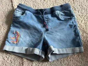 Cat & Jack’s Girls Pull-On Unicorn Jean Shorts Size XL 14/16 - Picture 1 of 8