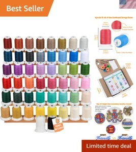 50 Colors 60WT Frosty Matt Embroidery Thread - Perfect for Computerized Sewing - Picture 1 of 8