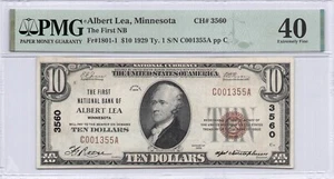 First NB of Albert Lea, MN $10.00 1929 PMG 40 Charter 3560 - Picture 1 of 2