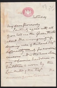OFICINA DE GUERRA 1887, Mariscal de Campo Granate Wolseley a Secretario REINAS UNI-FORMAS - Imagen 1 de 5