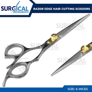 Tijeras de peluquero de 6" con borde de afeitar corte de pelo para salón - transparente AE-1041 - Imagen 1 de 3