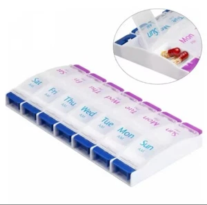 7 Tage Pillendose Organizer Tablettenhalter Medikamente Druckknopf Öffnen Wöchentliche Aufbewahrung - Bild 1 von 6