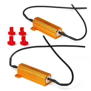 2pcs LED Load Resistors 50W 18 ohm Gold Turn Signal Blinker Fix Bulb Hyper Flash - Picture 1 of 6