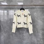Thom Browne Jacquard Twist Knitted Jacket Top For Puppy Girls Women Coat