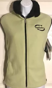 GK FLEECE VEST LADIES LARGE "GYMNASTICS" LOGO AVALANCHE WEAR OLIVE GREEN SZ L - Picture 1 of 12