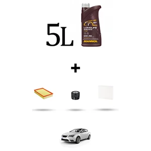 HOFFCAR Kit tagliando 3 FILTRI e 5L OLIO per Seat Leon III 1.5 TGI 96kw Dal 2018 - Imagen 1 de 5