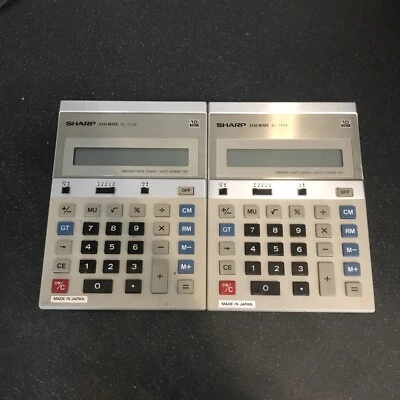 2 x Rare Vintage Retro Sharp Elsi Mate EL-1134 10 Digit Desktop Calculator Parts - Image 1 of 4