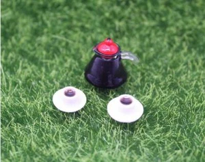 Casa de Muñecas Miniatura 1:12 Juguete Cocina Cafetera Hervidor Taza Bandeja Juego Vajilla  - Imagen 1 de 12