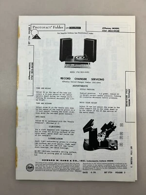 JCPenney 1761 сервисное руководство Sams Photofact Бесплатная доставка - Изображение 1 из 3