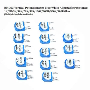 Potenciómetro vertical RM063 azul blanco resistencia ajustable 1K-500K/100R ohmios - Imagen 1 de 5