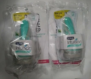 2 pack ! Schick Intuition Razor + 1 Cartridge Sensitive Care Trial Pack Sealed - Picture 1 of 9