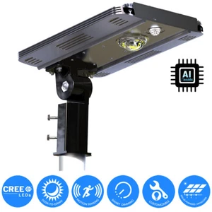 Solar Power AI SMART Motion Sensing Street Walkway Spot Parking 1600LM LED Light - Picture 1 of 12
