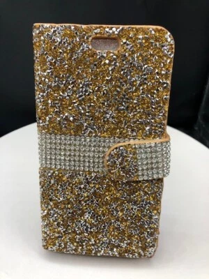 For Samsung Galaxy S6 Edge G925 Crystal Glitter Luxury Real Wallet Case Cover - Image 1 of 2