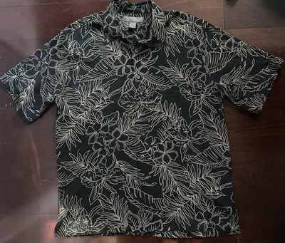 Мужская рубашка с коротким рукавом на пуговицах Tori Richard Honolulu большой размер 100% шелк - Изображение 1 из 4