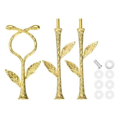 3-Tiers Cake Tray Stand Handle Metal Holder for Cake Plate, Gold (Vine) - image 1 of 4