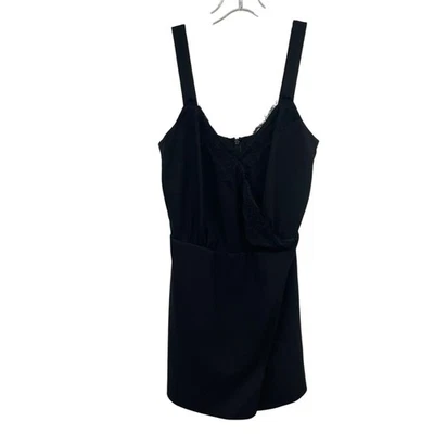 Mameluco Miss Selfridge ribete de encaje sin mangas negro talla 4 cremallera Foto 1 de 4